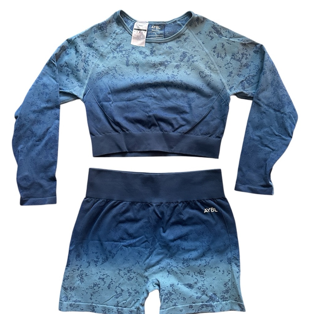 AYBL Blue Ombre Fleck Workout Set size XL